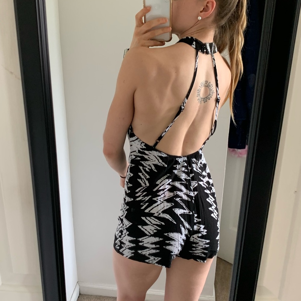 Black and white romper